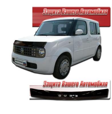 Дефлектор капота Classic черный Nissan Cube 2002.