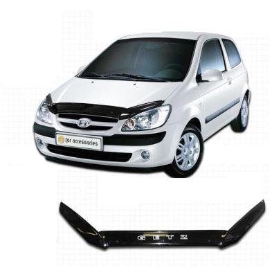 Дефлектор капота Classic черный Hyundai Getz 2007.