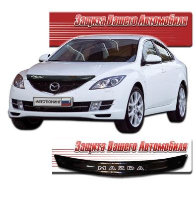 Дефлектор капота Classic черный Mazda 6 2008.