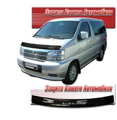 Дефлектор капота Classic черный Nissan Elgrand 1997 - 2002.