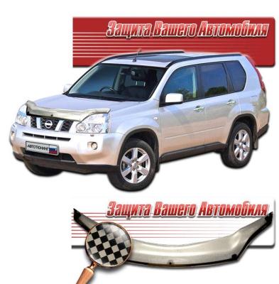 Дефлектор капота Шелкография черная Nissan X-Trail 2007.