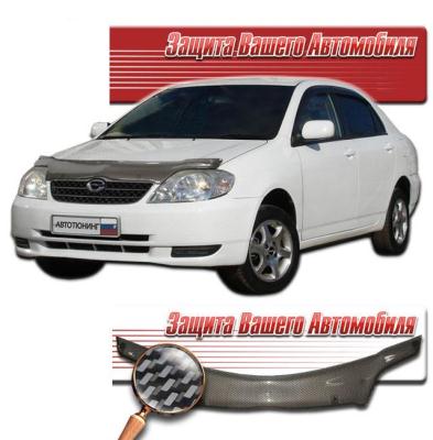 Дефлектор капота Шелкография "карбон" серебро Toyota Corolla 1999 - 2004.