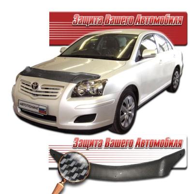 Дефлектор капота Шелкография "карбон" серебро Toyota Avensis 2003.