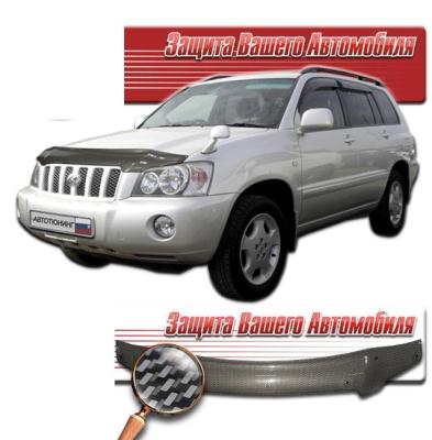 Дефлектор капота Шелкография "карбон" серебро Toyota Kluger V 1998 - 2003.