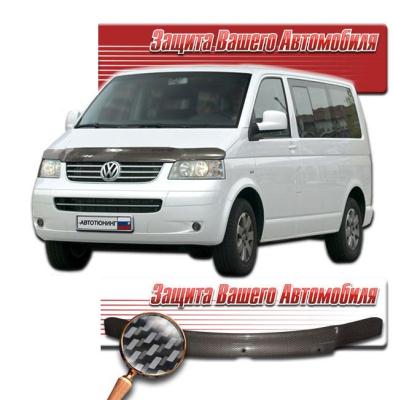 Дефлектор капота Шелкография "карбон" серебро Volkswagen Multivan 2003.