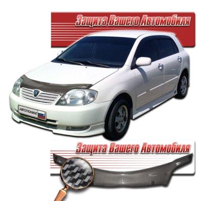 Дефлектор капота Шелкография "карбон" серебро Toyota Corolla Allex 1999 - 2004.