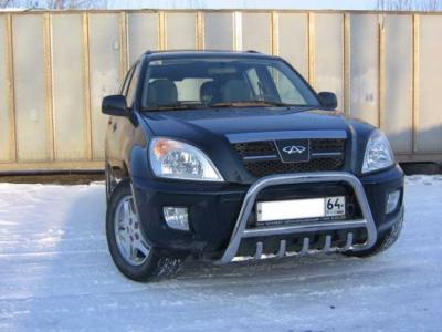 Кенгурятник низкий d57 c защитой картера Chery TIGGO 2005.