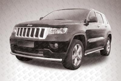 Защита переднего бампера d57 радиусная Jeep Grand Cherokee.