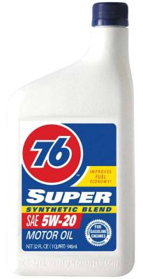 76 76 SUPER SYNTHETIC BLEND MOTOR OIL SAE 5W20 .