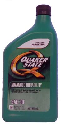 Quaker State QUAKER STATE ADVANCED DURABILITY SAE 30 MOTOR OIL .