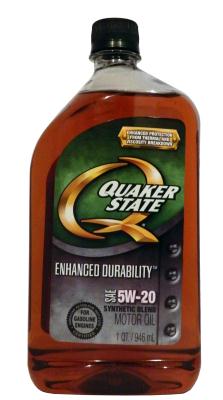 Quaker State QUAKER STATE ENHANCED DURABILITY SAE 5W-20 SYNTHETIC BLEND MOTOR OIL .