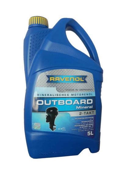 Моторное масло для 2Т лод.моторов RAVENOL Outboard 2T Mineral ( 5л) new.