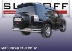 Иконка:Защита заднего бампера d76+d42 двойная Mitsubishi Pajero.